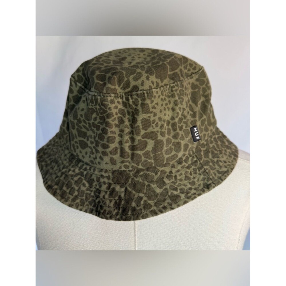 HUF Shell Shock Camo Bucket Hat Olive Green/Black Small/Med